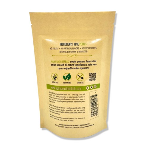 Té de pétalos de rosa de Palm Beach Herbals | 30 quilates, sin cafeína - Imagen 2 de 2
