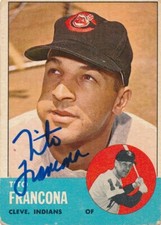Tito Francona Signed 1963 Topps Baseball Card #248 PSA/DNA COA Cleveland Indians