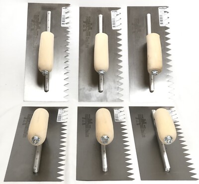 6 Marshalltown Finishing Trowels Notched MXS7 12132 12 X 5 - 305 X 127MM New