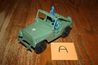 Vintage Timmee/PP Army "Rat Patrol" Jeep with Mounted Gun/2 MPC Sitters A - Marx