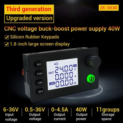 40/90W DC Buck Boost Converter CC CV 0.5-36V Power Module Adjustable Regulated