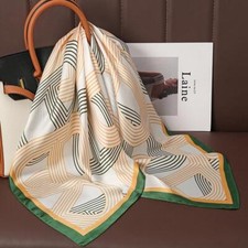 Luxury Satin Silk Scarf for Women Shawl Hijab Headband Fashion Wrap 2023