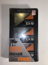3 MAXELL EX-M 30 8mm Camcorder BLANK TAPES Sealed   Video Cassettes w/Case