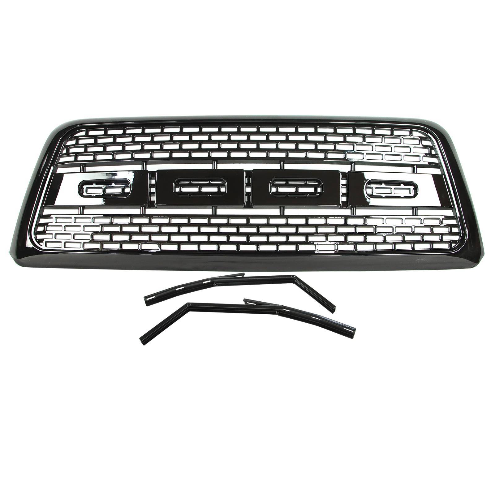 Car Front Grill for 2004-2008 Ford F150 Glossy Black Grille NOT FIT SVT Raptor