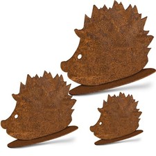 Deko Igel Figur 3er Set | Gartendeko Vintage Fensterdeko Garten Rost Metall