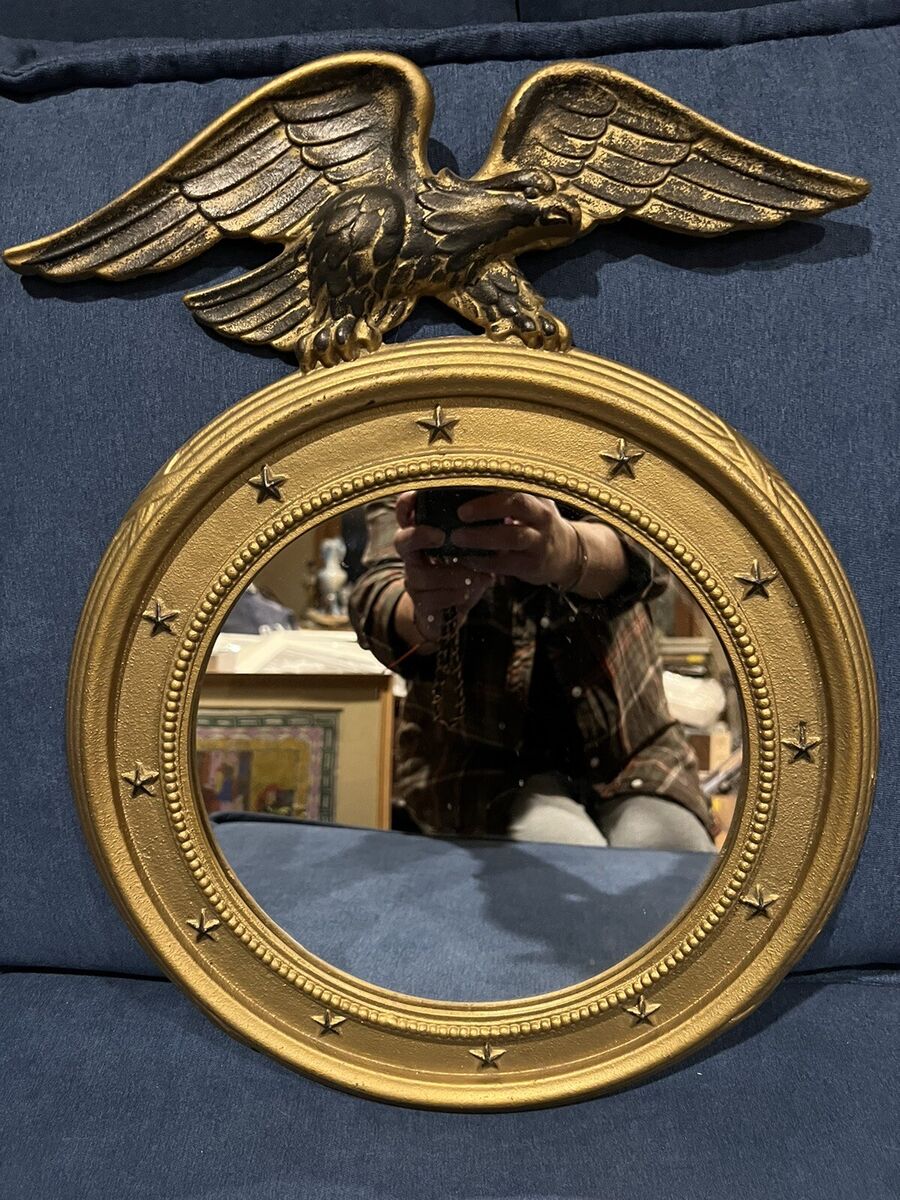 RARE Metal Round Gold Federal Eagle Mirror With Stars | eBay RARE Metal Round Gold Federal Eagle Mirror With Stars | eBay