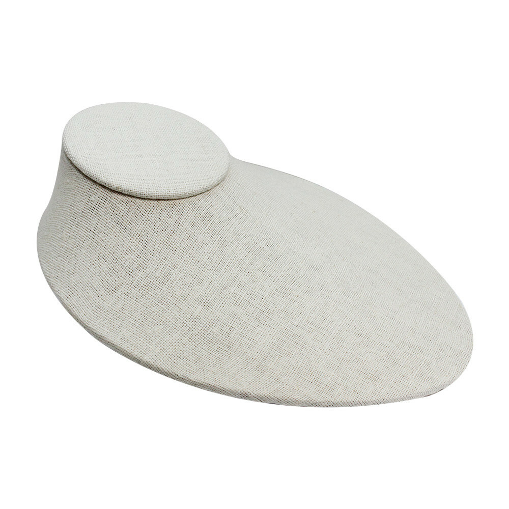 Holder Jewelry FLat Necklace Display Stand Soft Linen Beige Pendant Chain