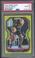JACKIE YOUNG 2021 PANINI PRIZM WNBA GOLD PRIZM #D 6/10 PSA 10 GEM MINT POP 1/1