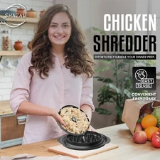 Shazal Chicken Shredder Tool Twist with Tray, Mat, Brush & Food Tong-BPA Free