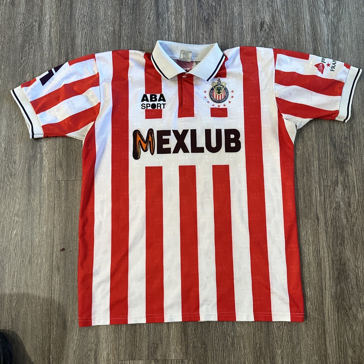 Vintage ABA Sport 90s Chivas Guadalajara Red White Stripe Sports