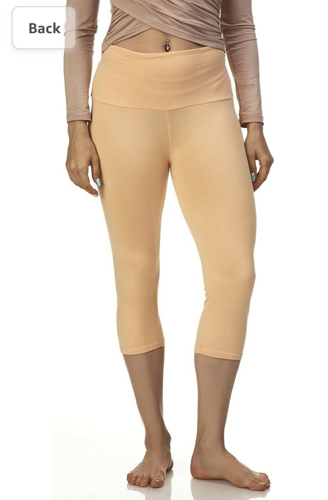Women Capri Leggings - Buttery Soft Leggings -One Size Fits All - S/M/L -  Khaki | eBay