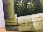 Vintage  Tropical Architecture Painting Signed Textured Fantasy Moody Seascape — photo 7
