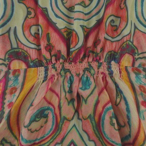 Johnny Was Tunic Top Womens XL Green Multicolor Paisley Silk - Picture 12 of 13
