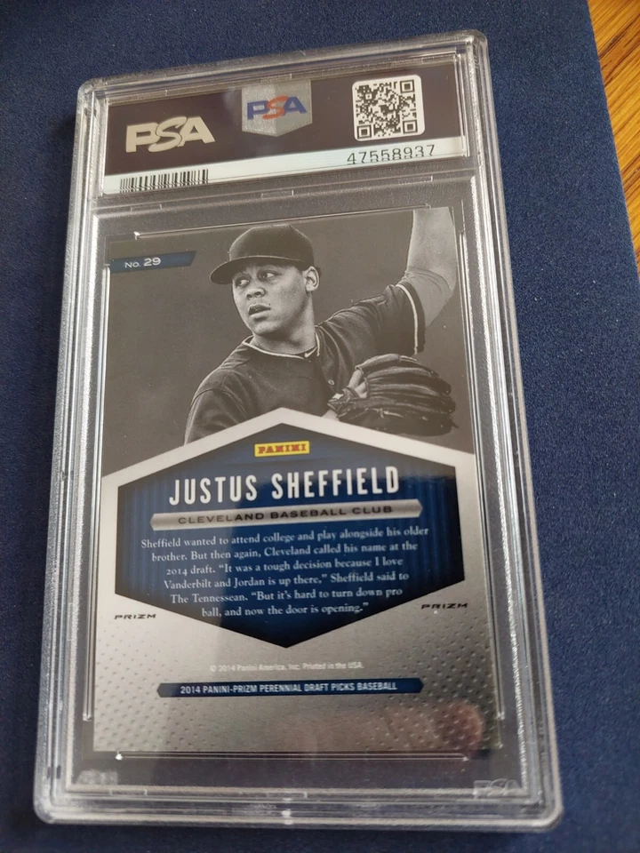 Justus Sheffield 2014 Prizm Draft Picks Draft Class Silver Prizm #29 PSA 10  - Image 4 of 4