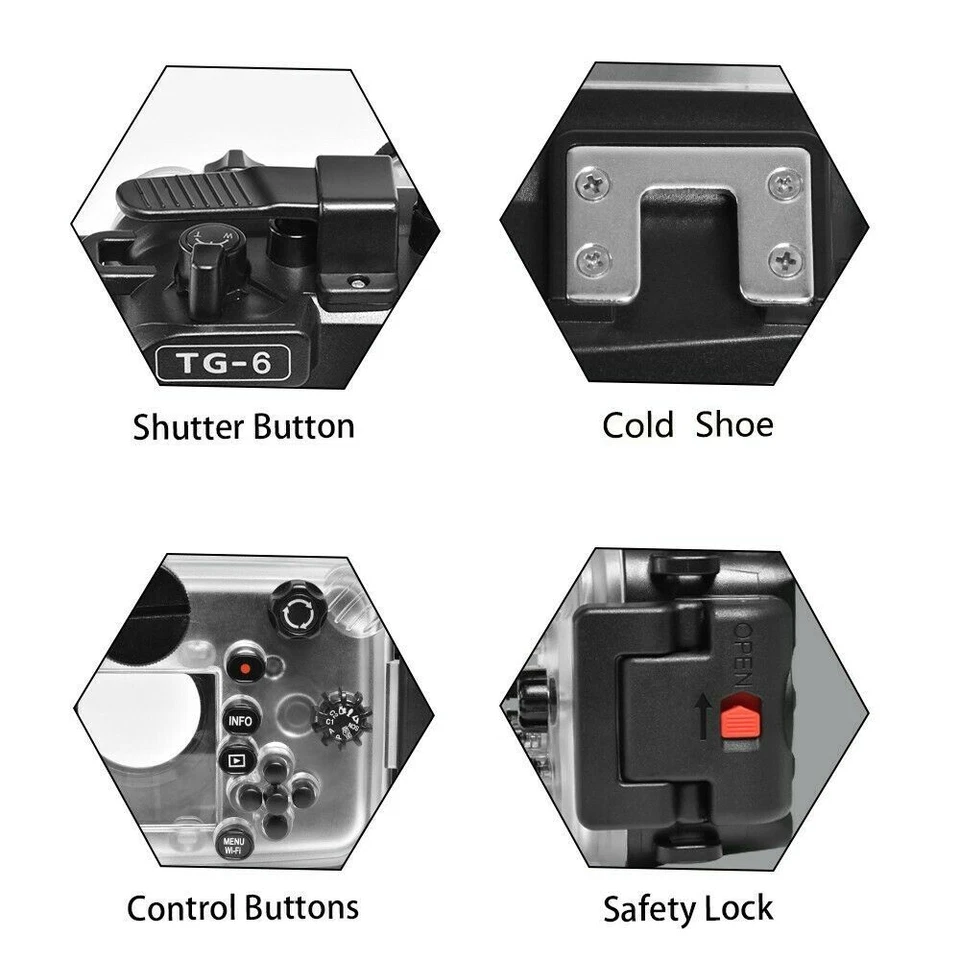Seafrogs 60m/195ft Waterproof Underwater Camera Housing Case for Olympus TG6 - image 4 of 4