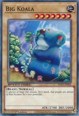 koala yugioh card Big Koala SGX1-ENI02 N/ Mint 1st YUGIOH Card