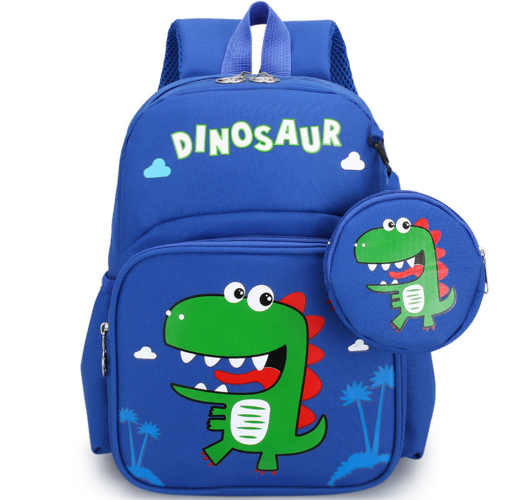 Mochila escolar infantil DINOSAURIO con accesorio de monedero. Waterproof