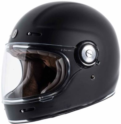 Torc Newport T1 Retro Helmet Flat Black Vintage Style Full Face DOT XS-2XL