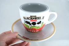 2 Sets Hong Kong Style Milk Tea Cup Mug Ceramic Black White Milk Tea Coffee USA