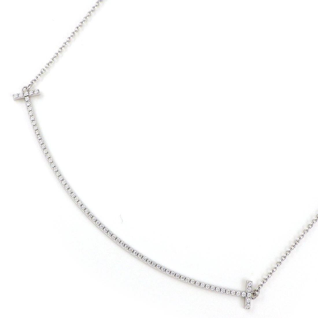 Collana Tiffany & Co. T Smile grande diamante oro bianco 750 (18 carati)