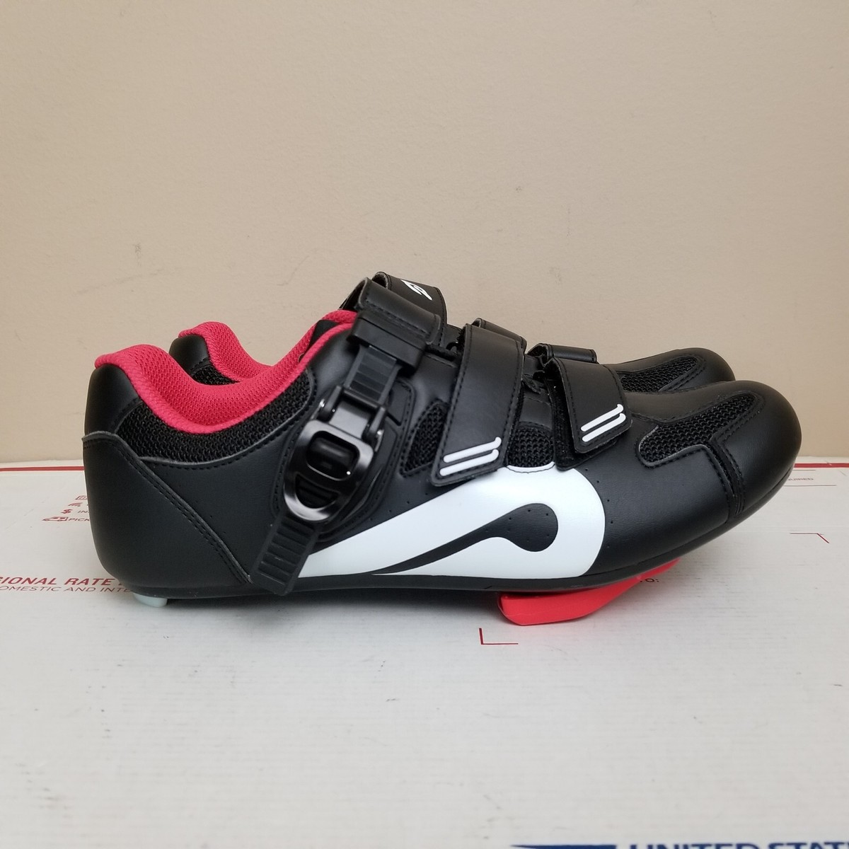 Peloton Sz43 IndoorCyclingShoes Black Red White Ratchet Strap Mens 9 Womens 11 Peloton Size 42 (US Men main image 4