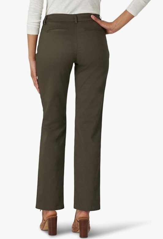 Lee Women's Misses Wrinkle Free Relaxed Fit Straight Leg Pant, Frontier