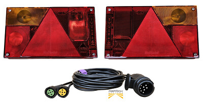 Aspöck Multipoint 1 Rückleuchten SET LINKS und RECHTS + Kabelsatz 13polig 7m