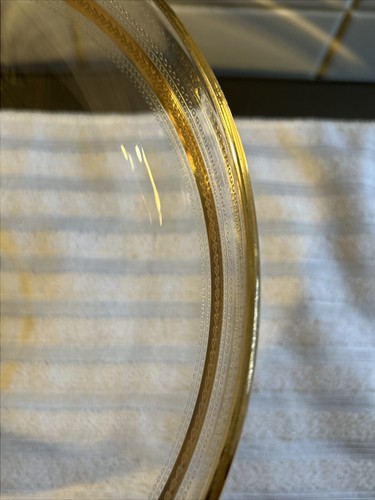 Vintage Crystal Glass J.G. Durand Large Bowl With Gilt Decoration Original Label - Picture 8 of 16