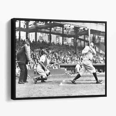 Babe Ruth Home Run Vintage Baseball 1900s Canvas Print Wall Art