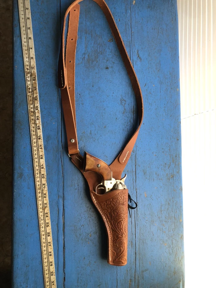 Кожаная плечевая слинговая кобура ПОДХОДИТ для Colt SAA 1873 4,75 дюйма Ruger Wrangler 4,62 дюйма - Изображение 4 из 4