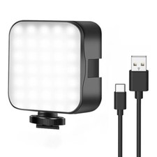 Rechargeable 6500K Mini LED Video Light for Vlog, Live Streaming  DSLR