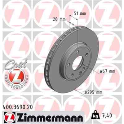 2x ZIMMERMANN Bremsscheibe 400.3690.20