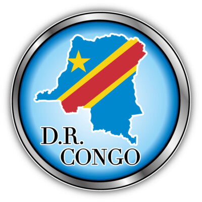Democratic Republic Congo Map Flag Glossy Label Car Bumper Sticker -  ''SIZES''
