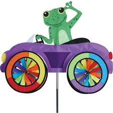 Frog in a Car Spinner, Whirligig, Garden Stake by Premier Design