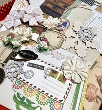 Junk Journal kit 50 pcs Supplies, Scrapbook Supplies WHITE edition