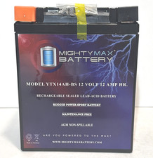 Mighty Max YTX14AH-BS 12V 12AH 210CCA, SLA AGM, Motorcycle Battery