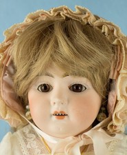 18.5” Antique German Bisque Kestner Doll Alphabet Series H w Leather Body