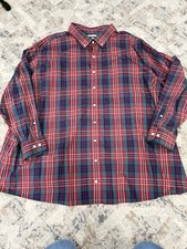 Oak Hill Shirt Mens 4XL Big Green Red Plaid Cotton Button Down Long Sleeve EUC