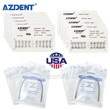 AZDENT Dental Ortho Braces Brackets Mini Roth.022 Hook345/Arch Wire Nature Round