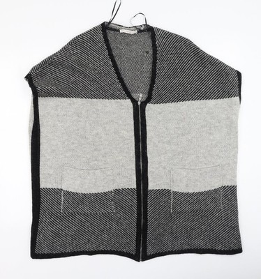 George Damen Pullover Mehrfarbig Rundhals Acryl Durchgehender Reißverschluss Größe M