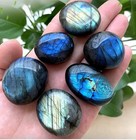 2PCS Labradorite Palm Stones Natural Polished Chakra Reiki Healing Crystal