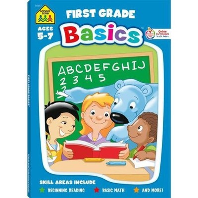 School Zone First Grade Basics 96-Page Workbook by School Zone (English) Paperba
