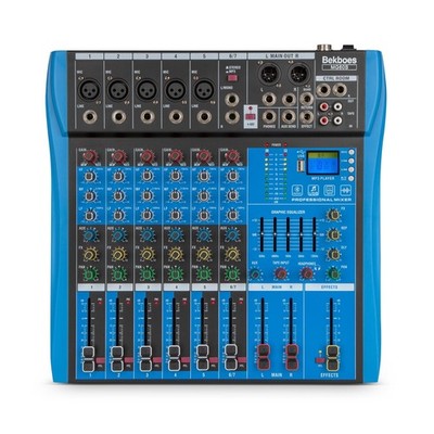 Professional Audio Mixer, 6 Channel, Input 48V Phantom Power Stereo Digital U...