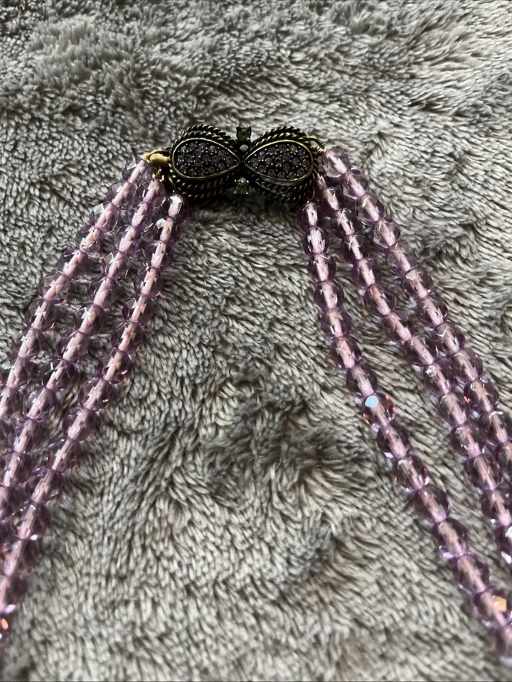 Raro Collar Heidi Daus Cristales de Swarovski, Tanzanita y Amatista Flor Cesta Foto 3 de 4