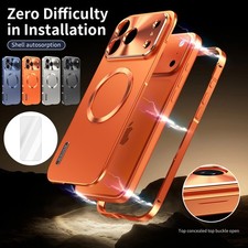 For iPhone 17 Pro Max/17 Pro/17 Frosted Magnetic Metal PC Case Screen Protector