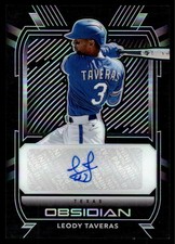 2021 Panini Chronicles Obsidian Auto Leody Taveras Auto Texas Rangers #O-LT