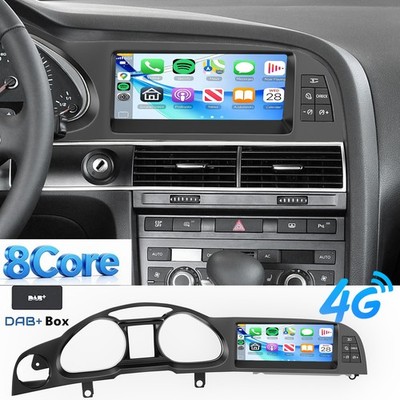 DAB+ Carplay Android 15 Multimedia Autoradio 4G Für Audi A6 C6 4F MMI 2G 2005-09