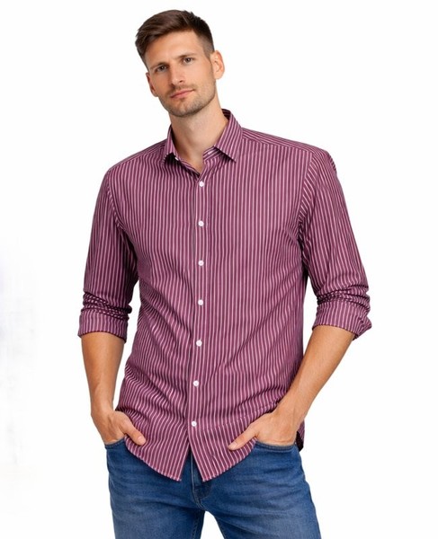 Men Daniel Hechter Shirt Pink Cotton XL