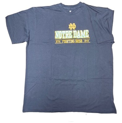 Notre Dame Fighting Irish Established Men's Tee Big and Tall T-Shirt Sizes Navy