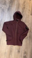 Stone Island Soft Shell-R Hooded Jacket Burgundy Wine Red Mens Size [S]